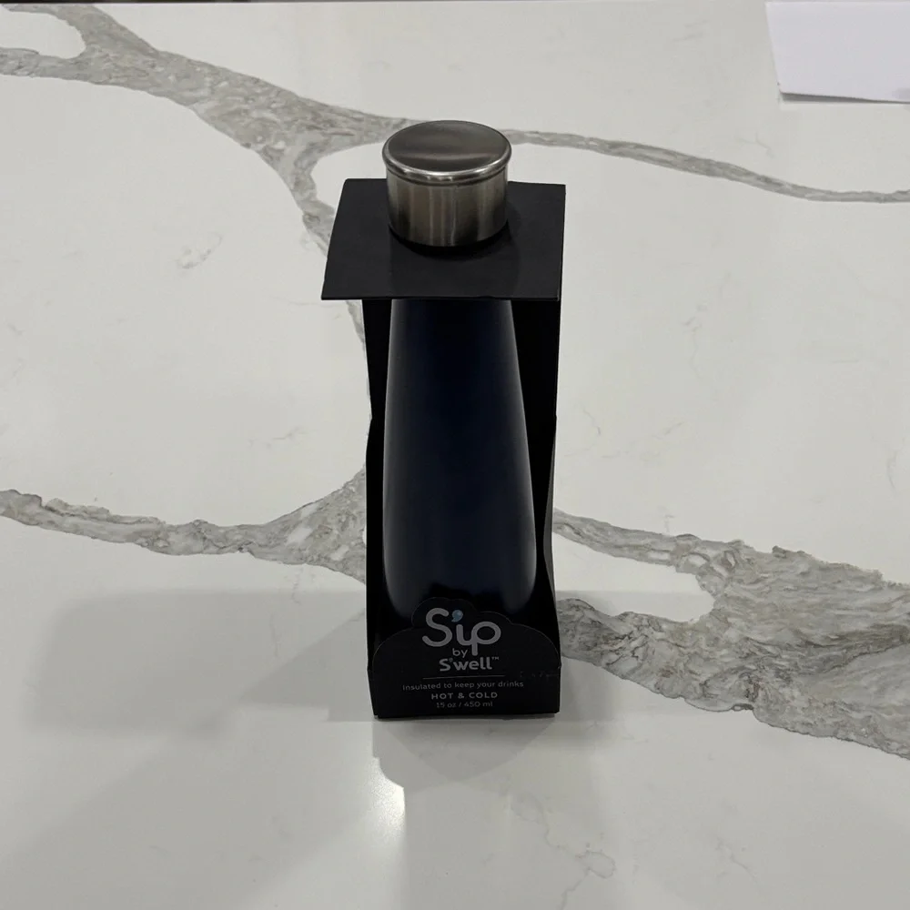 Swell navy blue and Silver‎ Stainless Steel Bottle